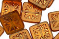 Czech Glass Luster Split Pea Soup Flower Window Square 10mm