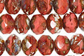 Czech Glass Pink Silk Quartz Picasso Fire Polished Rondelle 6x9mm
