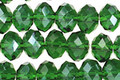 Dark Emerald Crystal Faceted Rondelle 8mm