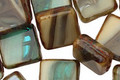 Czech Glass Sandy Beach Square 10mm