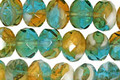 Czech Glass Sunny Sky Fire Polished Rondelle 6x9mm