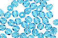 Czech Fire Polished Glass Silver Lined Aquamarine Round 4mm