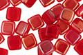 Czech Glass Celsian Siam Ruby 2-Hole Tile 6mm