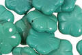 Czech Glass Teal 5 Petal Daisy 14mm