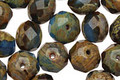 Czech Glass Blueberry Muffin Picasso Fire Polished Rondelle 6x9mm