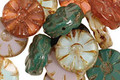 Czech Glass Vintage Christmas Flower Window Coin 12mm