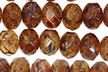 Czech Glass Tortoise Shell Fire Polished Rondelle 6x9mm