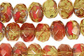 Czech Glass Pickled Pepper Fire Polished Rondelle 6x9mm