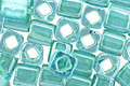 TOHO Aqua (with Light Jonquil Lining) Cube 4mm Seed Bead
