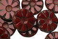 Czech Glass Pomegranate Flower Window Coin 12mm