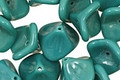 Czech Glass Turquoise 3 Petal Bellflower 9x11mm