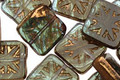 Czech Glass Luster Overcast Flower Window Square 10mm