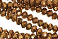 Metallic Antique Bronze Crystal Faceted Rondelle 4mm