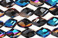 Metallic Cosmos & Jet Twisted Crystal Rice 8x6mm