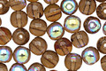 Czech Glass Smoky Topaz AB Round 6mm