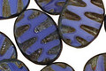 Czech Glass Denim Dreams Groovy Oval 18x14mm