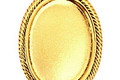 Stampt Antique Gold (plated) Herringbone Double Drop Oval Setting 18x25mm