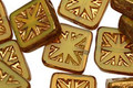 Czech Glass Luster Verde Flower Window Square 10mm