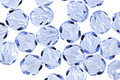 Czech Fire Polished Glass Light Sapphire Round 6mm