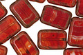 Czech Hurricane Glass Rustic Sunfire Rectangle 12x8mm