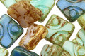 Czech Glass Summer Cottage Dotted Square 10mm