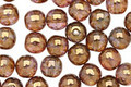 Czech Glass Luster Transparent Gold/Smoky Topaz Round 6mm