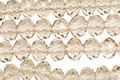 Greige Crystal Faceted Rondelle 6mm