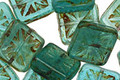 Czech Glass Caribbean Blue Flower Window Square 10mm