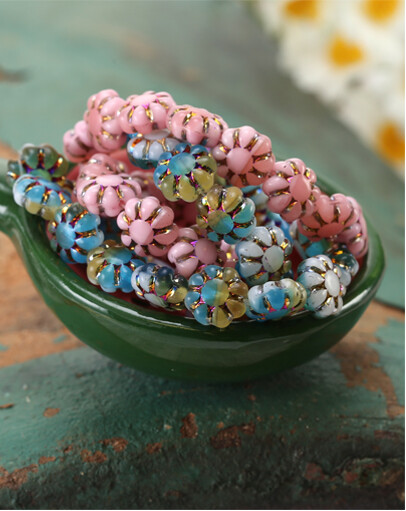 Czech Glass Cactus Flowers