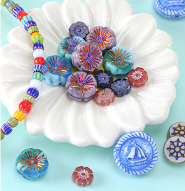 Czech glass and Millefiori beads