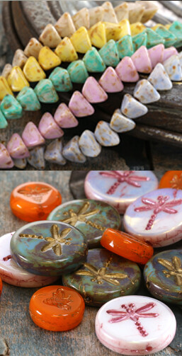 Czech glass Coins & Pinch Beads