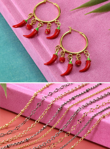 Enamel Chili Pepper Charm earrings