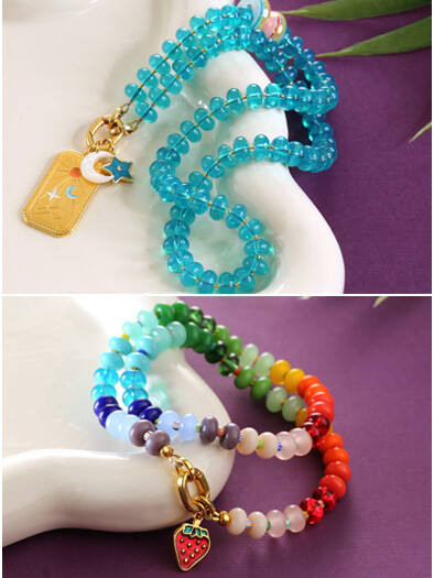 Glass Rondelle Necklaces