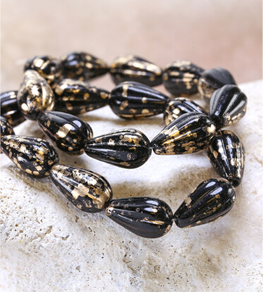 Czech glass teardrops