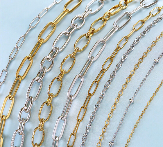 waterproof 18K gold PVD-plated and classic stainless steel chain