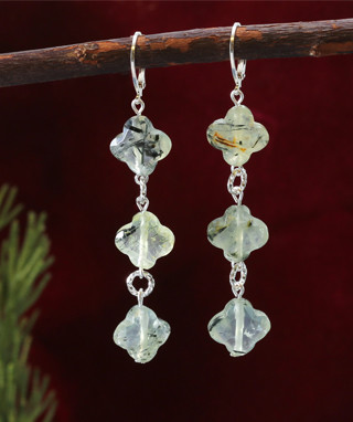 Gemstone Quatrefoil bead Earrings