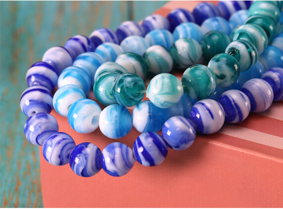 Lampwork glass rounds