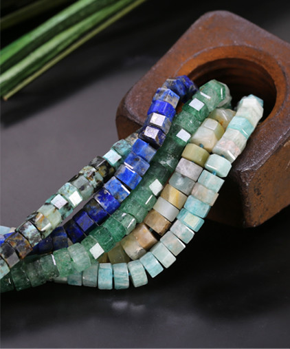 Microfaceted Gemstone Heishi Beads