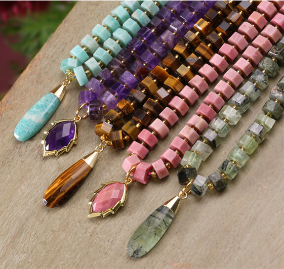 Microfaceted Hexagon Heishi Gemstones