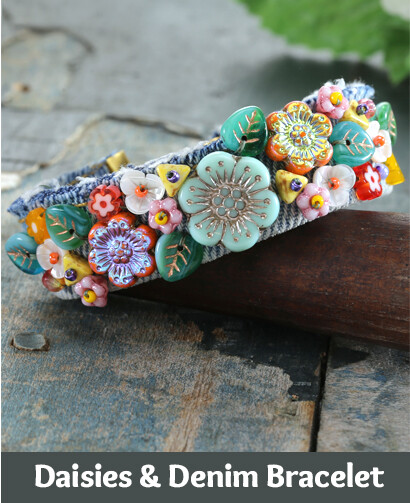 Czech glass cuff bracelet