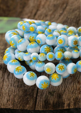 Millefiori Glass Flower Rounds