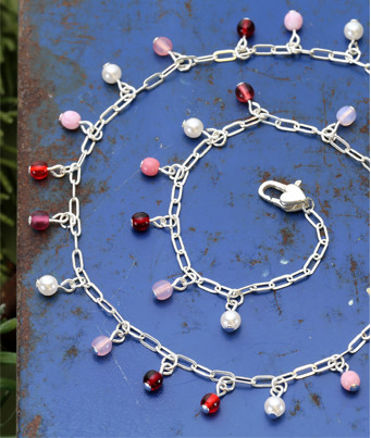 Czech glass dainty beaded necklace