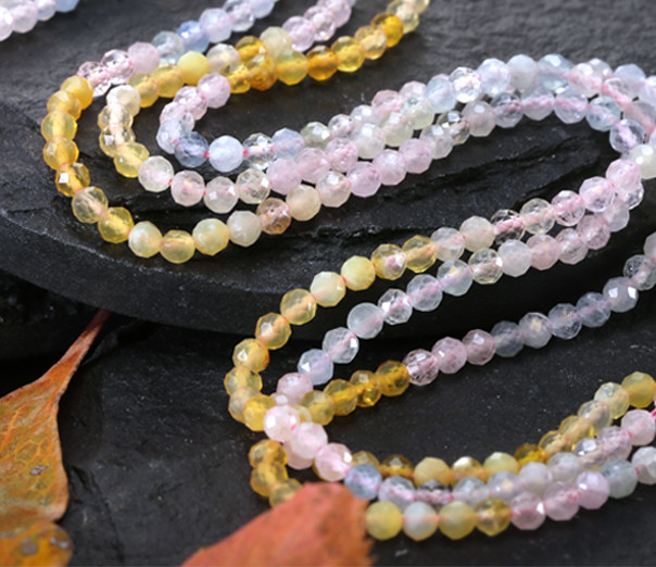 Multi-Beryl Faceted Round Gemstones