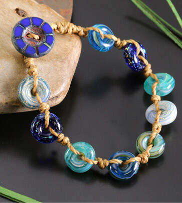 Czech Glass Button Bracelet