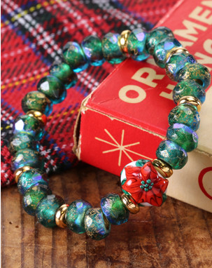 Grace Lampwork Poinsettia Beads