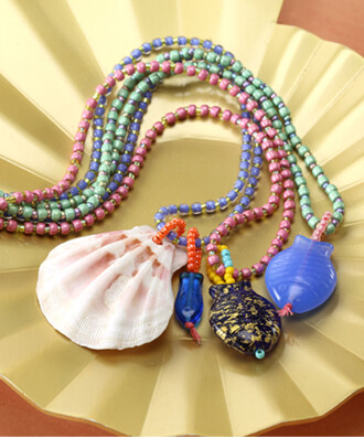 Czech glass fish and seed bead necklaces