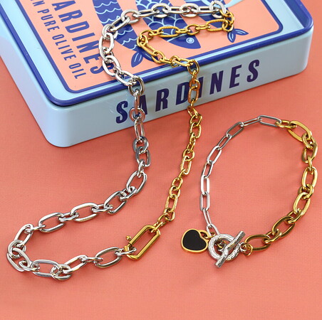 Mixed-Metal Necklace & Bracelet