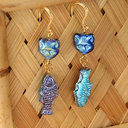 Cat vs Fish Earrings