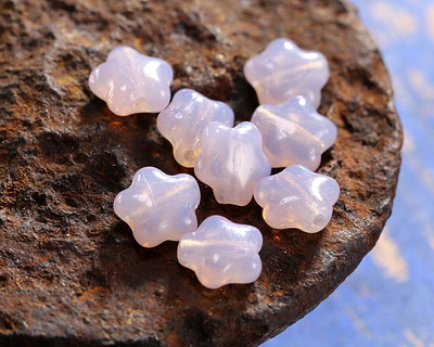 Czech Glass Pink Opal Star 6mm