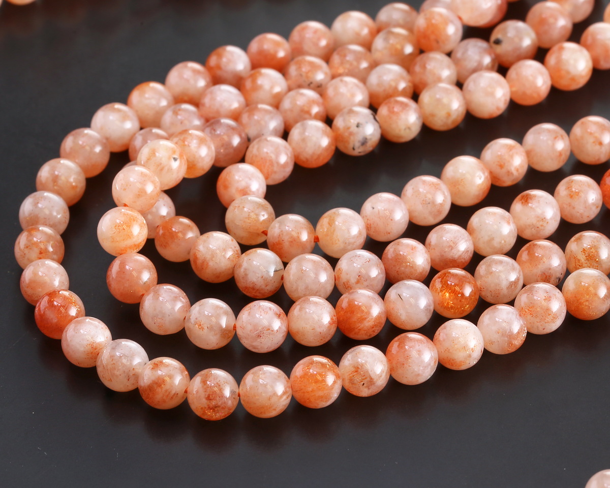 Sakura Golden Sunstone Round 6mm